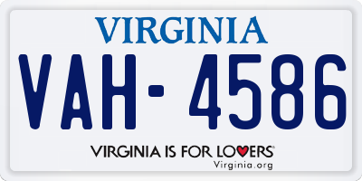 VA license plate VAH4586