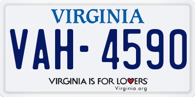 VA license plate VAH4590
