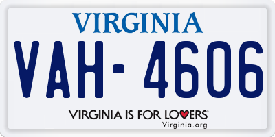 VA license plate VAH4606