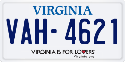 VA license plate VAH4621