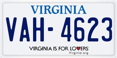 VA license plate VAH4623