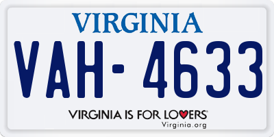 VA license plate VAH4633