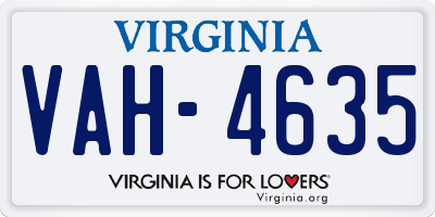 VA license plate VAH4635