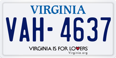 VA license plate VAH4637