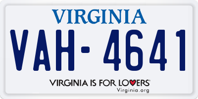 VA license plate VAH4641