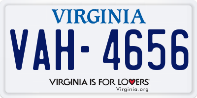 VA license plate VAH4656