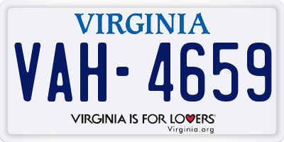 VA license plate VAH4659