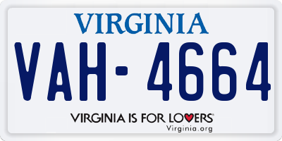 VA license plate VAH4664