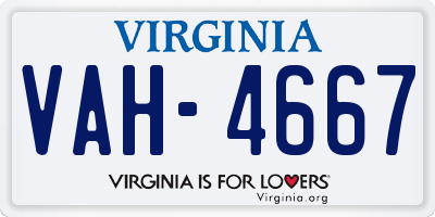 VA license plate VAH4667