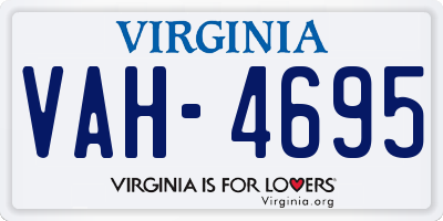 VA license plate VAH4695