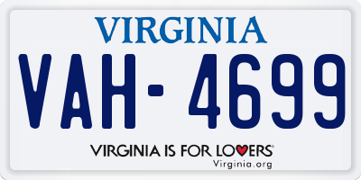 VA license plate VAH4699