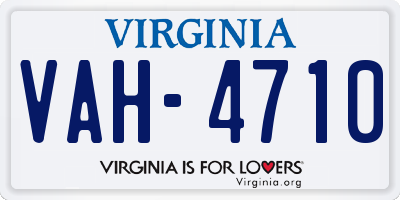 VA license plate VAH4710