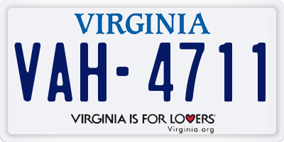 VA license plate VAH4711
