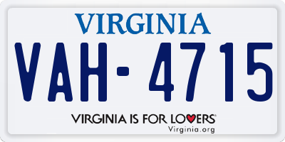 VA license plate VAH4715