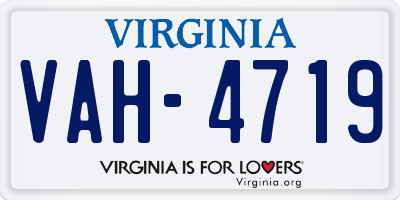 VA license plate VAH4719