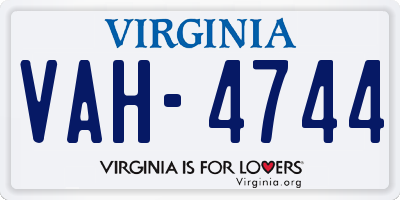 VA license plate VAH4744