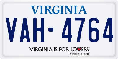 VA license plate VAH4764