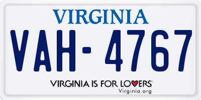 VA license plate VAH4767