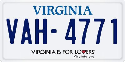 VA license plate VAH4771