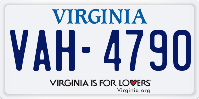 VA license plate VAH4790