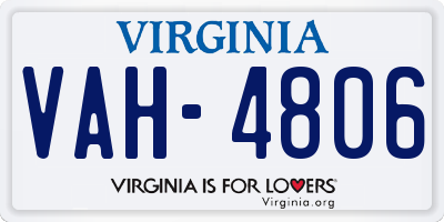 VA license plate VAH4806