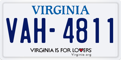 VA license plate VAH4811