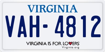VA license plate VAH4812