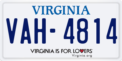 VA license plate VAH4814