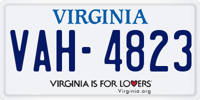 VA license plate VAH4823