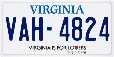VA license plate VAH4824