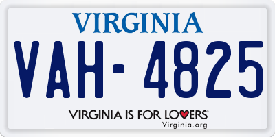 VA license plate VAH4825