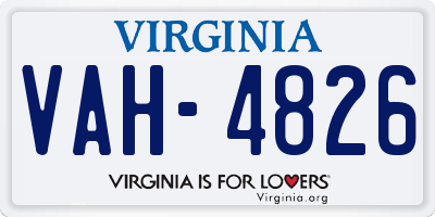 VA license plate VAH4826