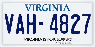 VA license plate VAH4827