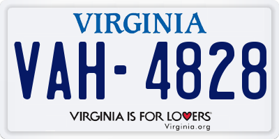 VA license plate VAH4828