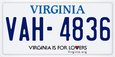 VA license plate VAH4836