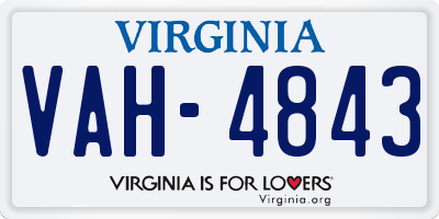 VA license plate VAH4843