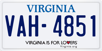 VA license plate VAH4851