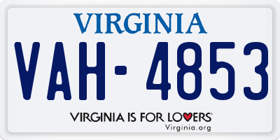 VA license plate VAH4853