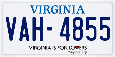 VA license plate VAH4855
