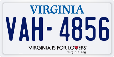 VA license plate VAH4856