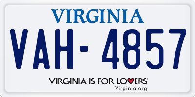 VA license plate VAH4857