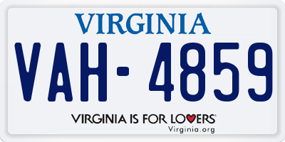 VA license plate VAH4859