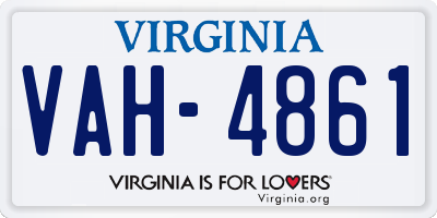 VA license plate VAH4861