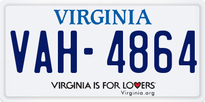 VA license plate VAH4864
