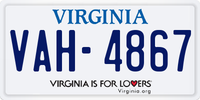 VA license plate VAH4867