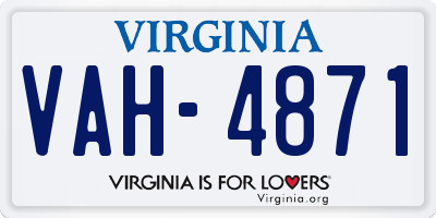 VA license plate VAH4871