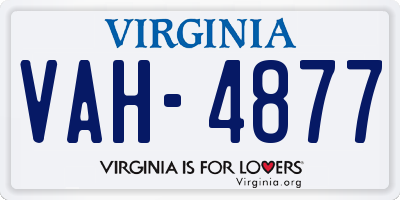 VA license plate VAH4877