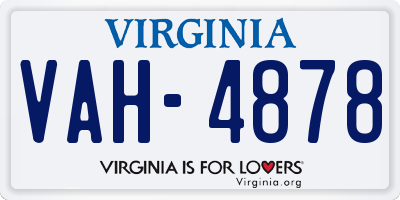 VA license plate VAH4878