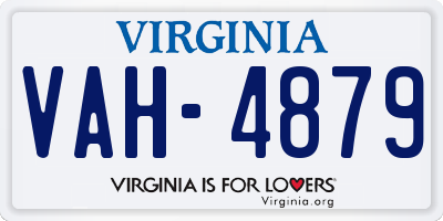 VA license plate VAH4879