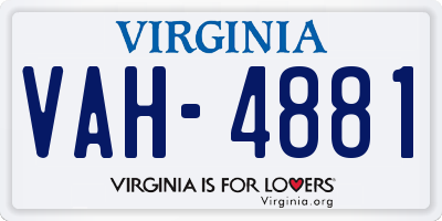 VA license plate VAH4881